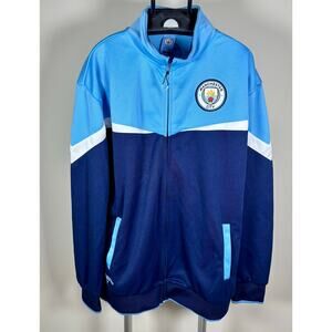 Icon Sport Manchester City Crest Full Zip Two Tone Blue Crest Track Jacket Men L